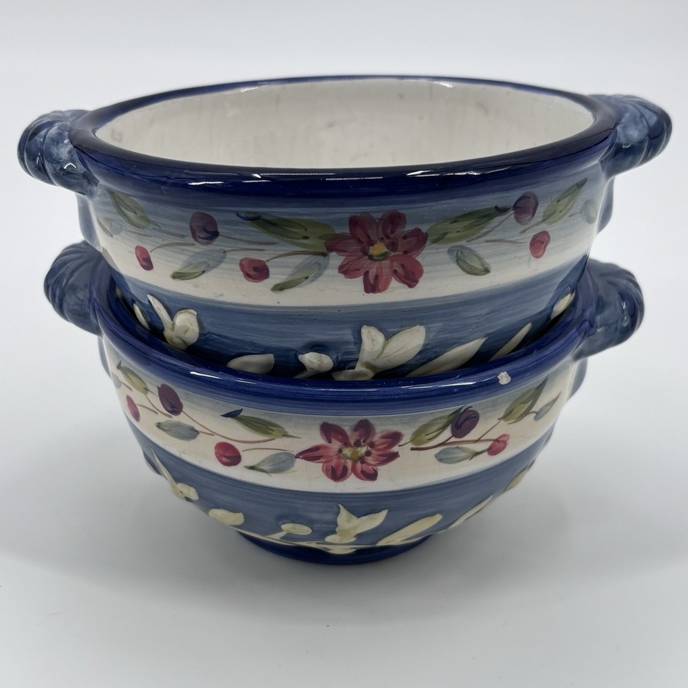 Vintage Certified International Pamela Gladding 6.5" Small Flora Bowls Set of 2